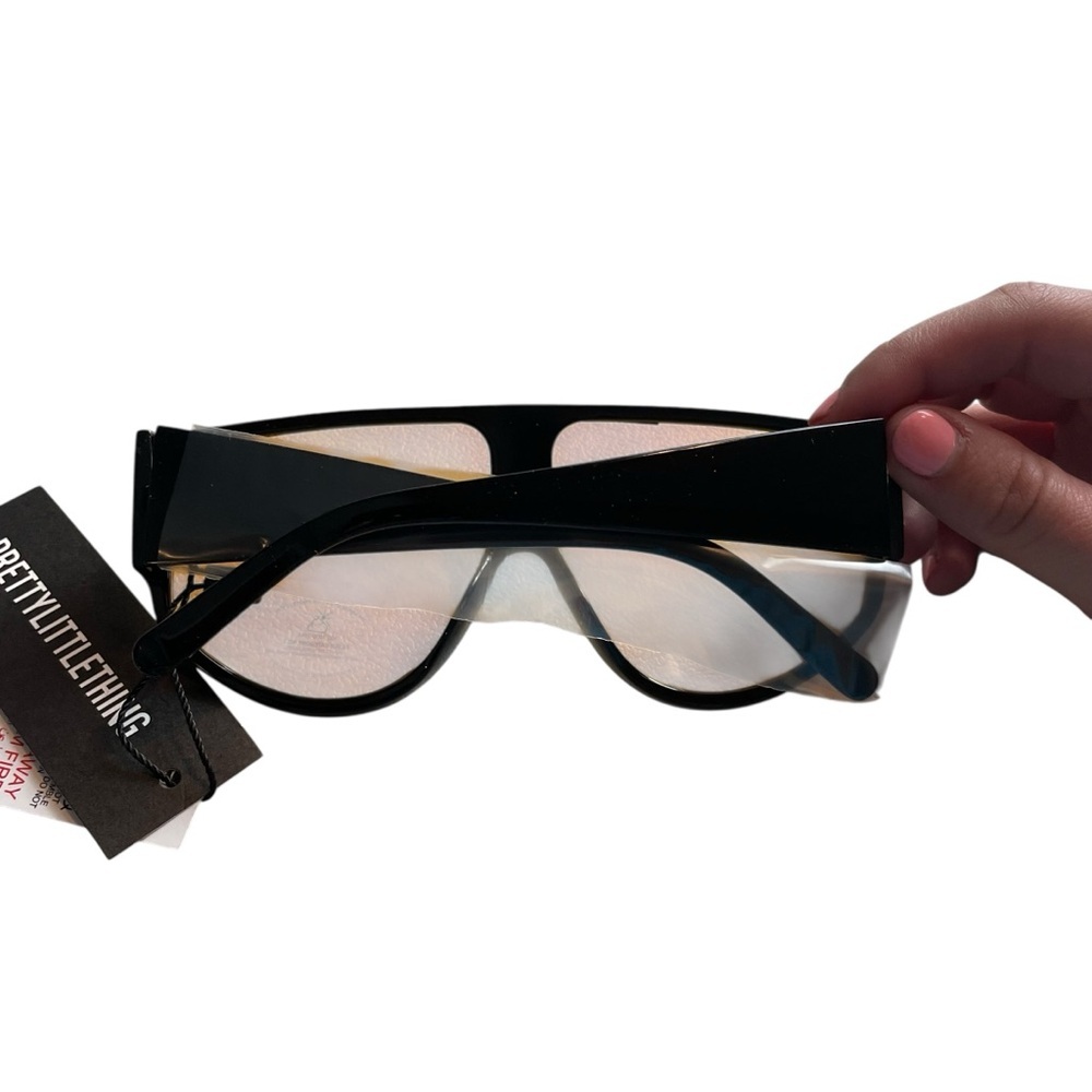 PrettyLittleThing Orange Black With Orange Lens Oversized Visor Sunglasses NWT - Picture 6 of 8